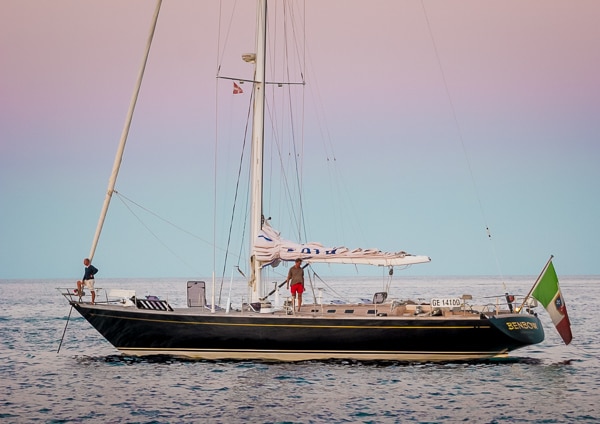 yacht in aeolian islands