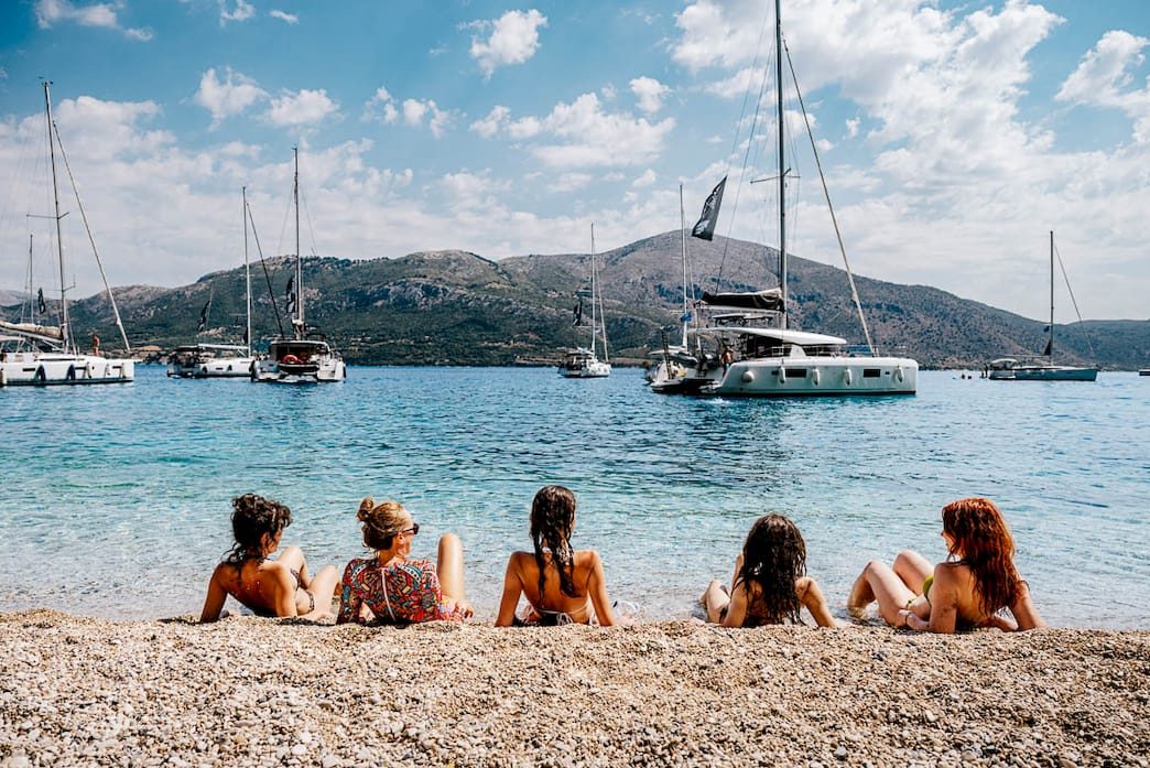 Group on yacht planning Mediterranean sailing