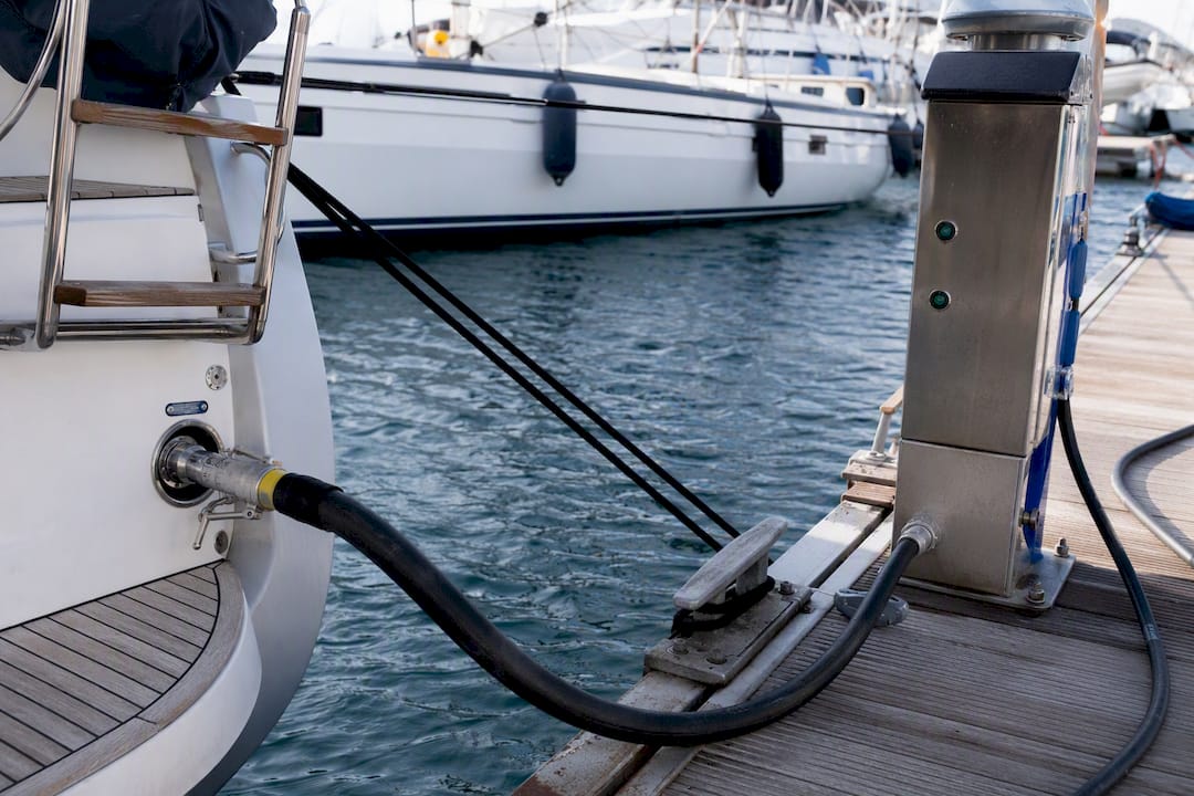 Pump-out station connected to yacht waste outlet