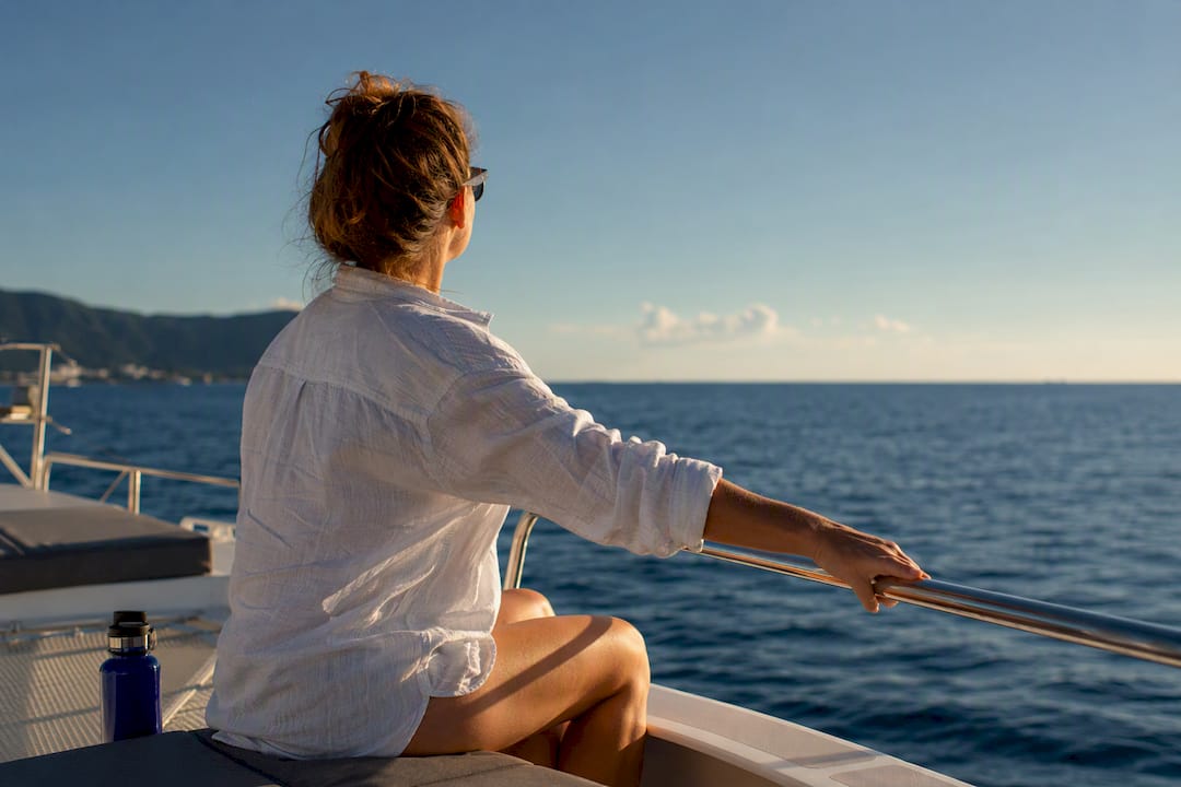 Sailor looking toward the Mediterranean horizon