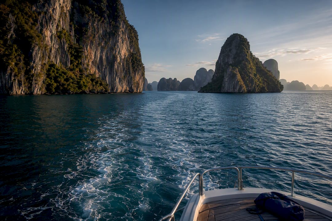 Sailing through Phuket limestone karsts