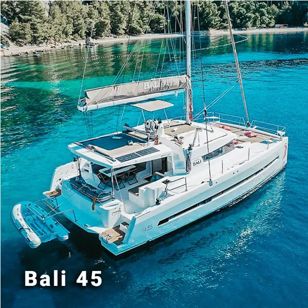 Bali 4.5 catamaran sailing on blue water