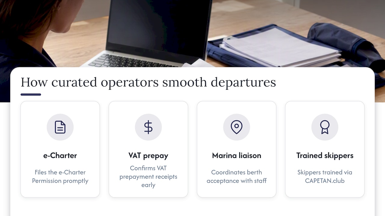 Why a curated operator makes marina departures easier — overview diagram